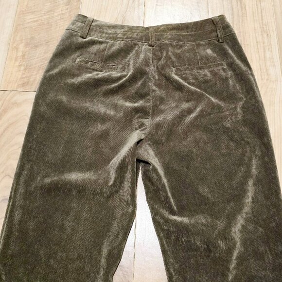 Coldwater Creek Corduroy Pants P6 Womens Fine Wale Pincord Green Velvet Trousers - Picture 10 of 15